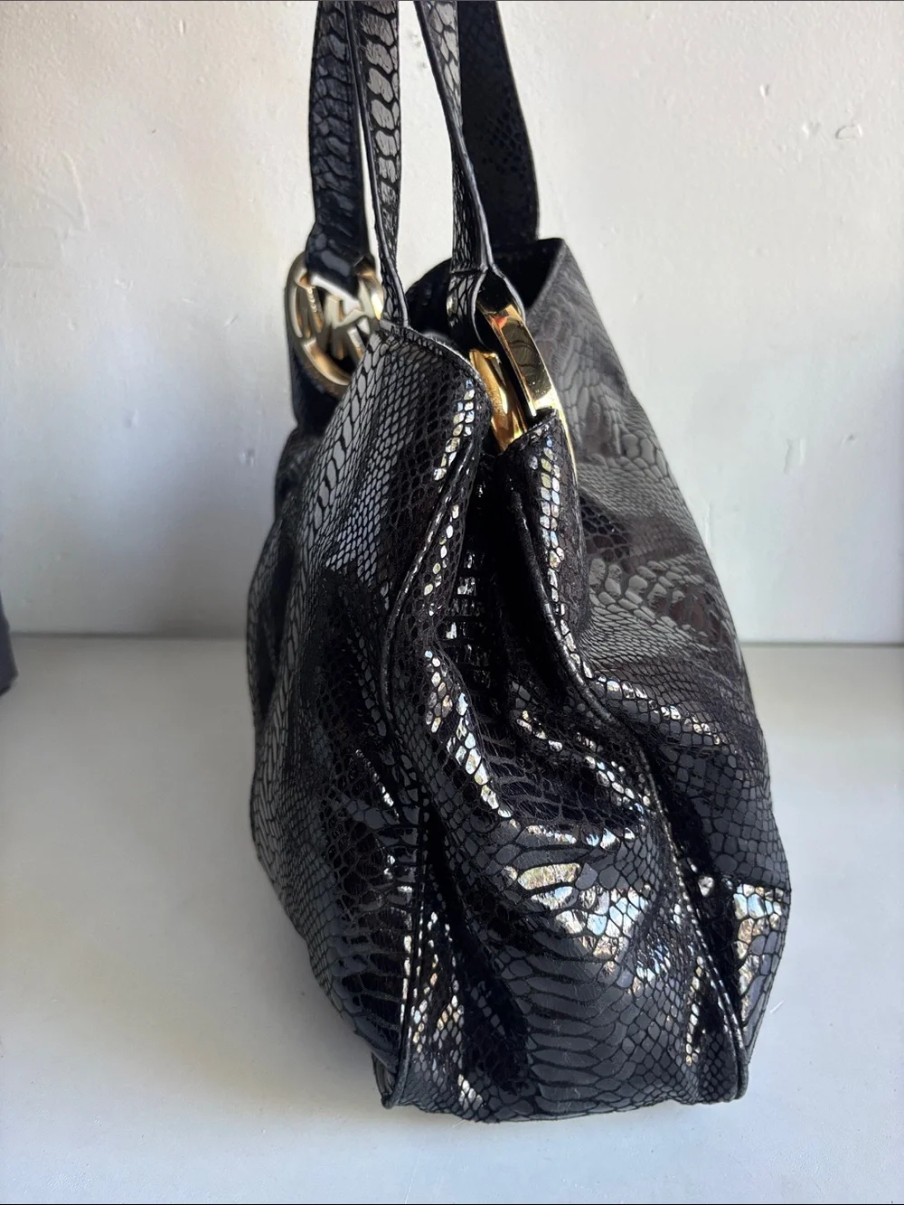Michael Kors Python Embossed leather Hobo Bag